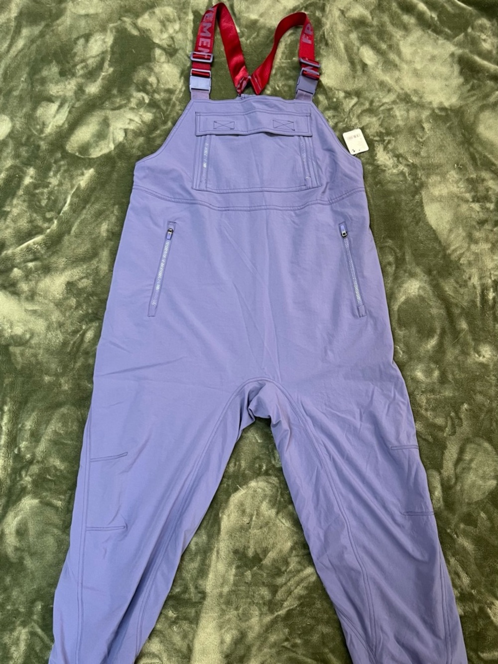 FREE PEOPLE - FP Movement - Lavender Overalls with Maroon Adjustable Straps